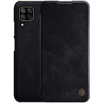 Nillkin Qin telefontok álló, bőr hatású (flip, oldalra nyíló, bankkártya tartó) Fekete [Huawei P40 Lite 4G / Nova 6 SE]