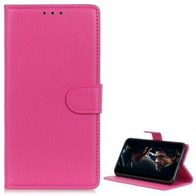 Telefontok álló, bőr hatású (flip, oldalra nyíló, asztali tartó funkció) Rózsaszín [OnePlus 8 Pro 5G]