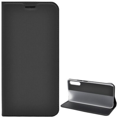 Telefontok álló, bőr hatású (flip, oldalra nyíló, asztali tartó funkció) Fekete [Huawei P Smart Pro (2019)]
