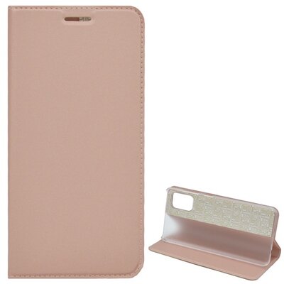 Telefontok álló, bőr hatású (flip, oldalra nyíló, asztali tartó funkció) RoseGold [Samsung Galaxy A41 (SM-A415F)]