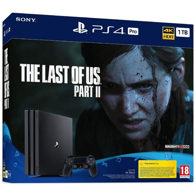 Playstation 4 PRO 1 TB Fekete konzol The Last of Us Part II szoftverrel (PS4)