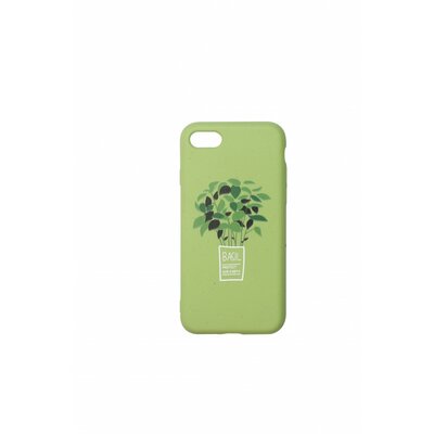 GoGreen biológiailag lebomló környezetbarát hátlapvédő telefontok - iPhoneSE2020/ 7/8, Zöld, Bazsalikom mintával