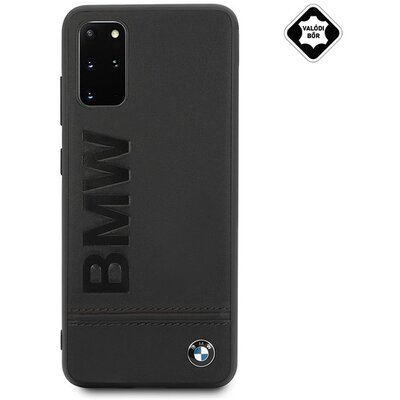 CG MOBILE BMHCS67LLSB BMW SIGNATURE IMPRINT LOGO műanyag hátlapvédő telefontok (valódi bőr bevonat), Fekete [Samsung Galaxy S20+ Plus (SM-G985F), Samsung Galaxy S20+ Plus 5G (SM-G986)]