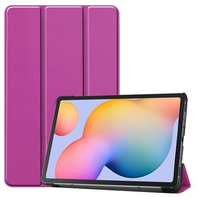 Tablet védőtok álló, bőr hatású (FLIP, oldalra nyíló, TRIFOLD asztali tartó funkció) LILA [Samsung Galaxy Tab S6 Lite 10.4 WIFI (SM-P610), Samsung Galaxy Tab S6 Lite 10.4 LTE (SM-P615)]