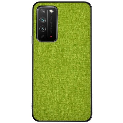 Műanyag hátlapvédő telefontok (közepesen ütésálló, szilikon keret, textil hátlap), Zöld [Honor X10 5G]