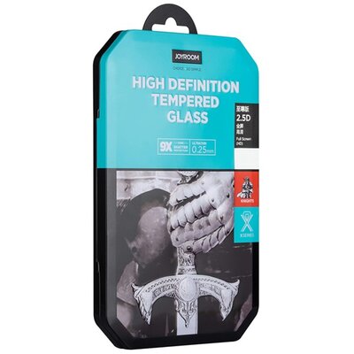 JOYROOM JR-PF011 JOYROOM Knights kijelzővédő üvegfólia (2.5D full glue, teljes felületén tapad, 9H), Fekete [Apple iPhone 11]
