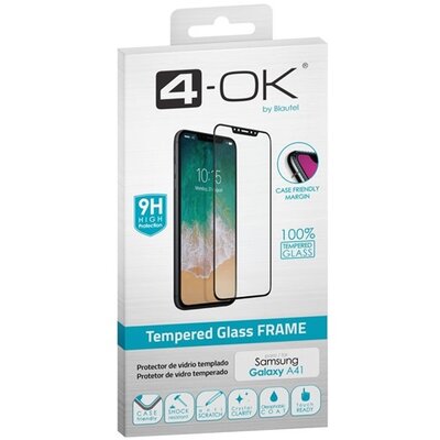BLAUTEL PRFA41 4-OK kijelzővédő üvegfólia (3D full glue, íves, teljes felületén tapad, tok barát, karcálló, 9H), Fekete [Samsung Galaxy A41 (SM-A415F)]