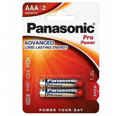 PANASONIC LR03PPG-2BP elem (LR03PPG, Pro Power AAA, mikro, 1.5V, szupertartós alkáli elem) 2db /csomag