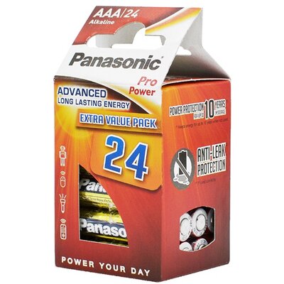 PANASONIC LR03PPG-24PT / LR03PPG-24CD elem (Pro Power AAA, mikro, 1.5V, szupertartós alkáli elem) 24db /csomag
