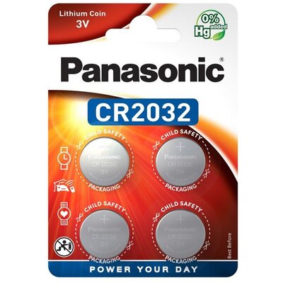 PANASONIC CR2032/4BP-PR elem (CR2032EL, 3V, 4BP gombelem) 4db /csomag