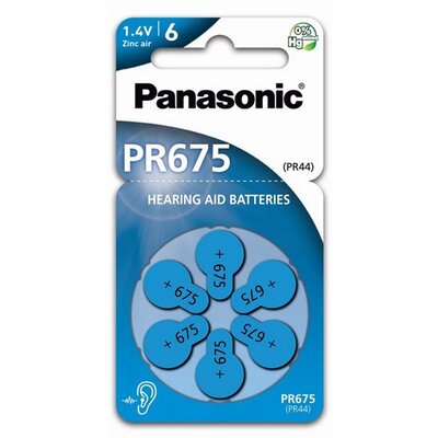 PANASONIC PR675-6LB elem (PR675/6LB, 1.4V, cink-levegő) 6 db / csomag