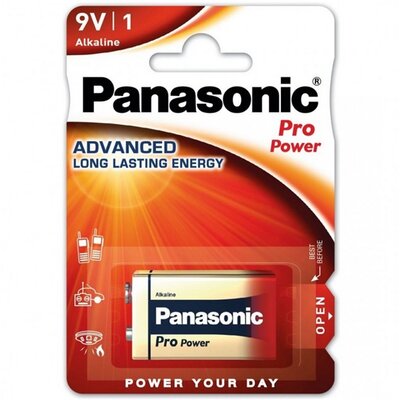 PANASONIC 6LR61PPG-1BP elem (Pro Power, 9V, blokk szupertartós alkáli) 1db / csomag