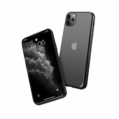 Forcell Electro matt felületű szilikon hátlapvédő telefontok - Apple iPhone 12, átlátszó-fekete