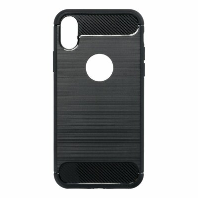 Forcell Carbon szilikon hátlapvédő telefontok, karbon mintás - Apple iPhone 12, Apple iPhone 12 Pro, fekete