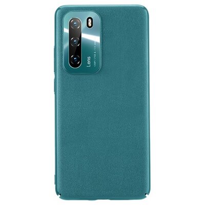 JOYROOM JR-BP707_G JOYROOM STAR LORD műanyag hátlapvédő telefontok (ultravékony, fém kameravédő keret, bőr hatású bevonat), Zöld [Huawei P40]