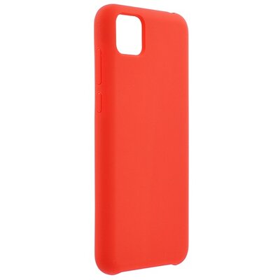 Műanyag hátlapvédő telefontok (gumírozott, mikrofiber plüss karcolásmentesítő belső, prémium), Piros [Huawei Y5p]