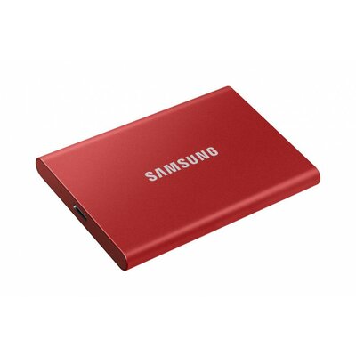 Samsung T7 hordozható SSD, 500 GB, USB 3.2, Meál Piros