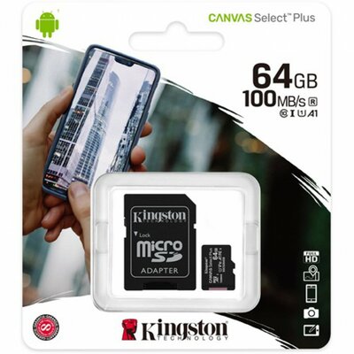 Kingston Canvas Select Plus MicroSDHC 64GB memóriakártya
