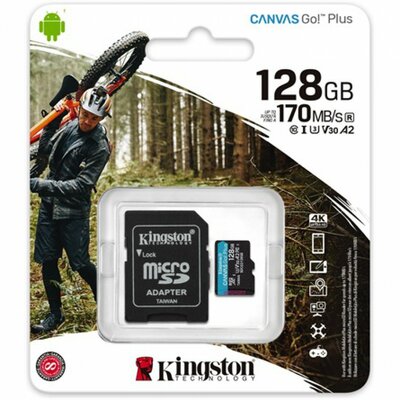 Kingston 128GB Canvas Go Plus UHS-I U3 V30 memóriakártya