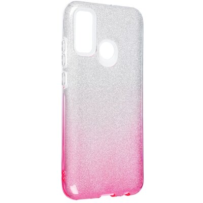 Forcell Shining szilikon hátlapvédő telefontok - Huawei P Smart 2020, Átlátszó-pink