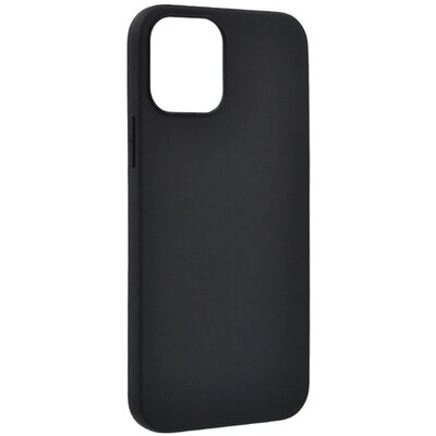 Szilikon hátlapvédő telefontok (matt), Fekete [Apple iPhone 12 Pro Max]