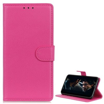 Telefontok álló, bőr hatású (FLIP, oldalra nyíló, asztali tartó funkció), Rózsaszín [Apple iPhone 12 Mini]