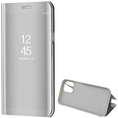 Telefontok álló (aktív flip, oldalra nyíló, asztali tartó funkció, tükrös felület, Mirror View Case), Ezüst [Apple iPhone 12 Pro]