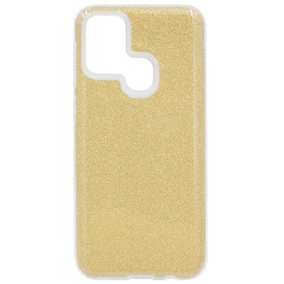Szilikon hátlapvédő telefontok (műanyag belső, csillogó hátlap), Arany [Samsung Galaxy M31 (SM-M315F)]
