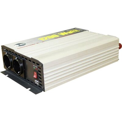 Szinuszos jellegű inverter, 1200 W, 12 V/DC (11 - 15 V) - 230 V/AC · 5 V/DC USB, e-ast HighPower HPL 1200-D-12