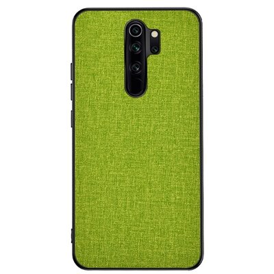 Műanyag hátlapvédő telefontok (közepesen ütésálló, szilikon keret, textil hátlap), Zöld [Xiaomi Redmi 9]