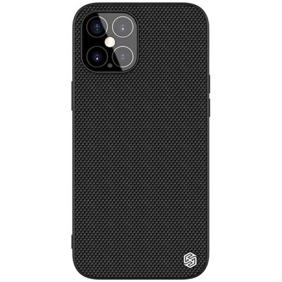 Nillkin Textured műanyag hátlapvédő telefontok (közepesen ütésálló, szilikon keret, 3D minta), Fekete [Apple iPhone 12 Pro Max]
