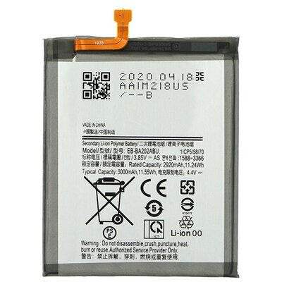 Akkumulátor, utángyártott 3000 mAh LI-Polymer (EB-BA202ABU / GH82-20188A kompatibilis) [Samsung Galaxy A20e (SM-A202F)]