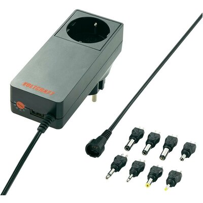Univerzális hálózati adapter, dugasztápegység, konnektor aljzattal, USB töltővel 5 - 24 V/DC 3000mA Voltcraft PLUG-18W