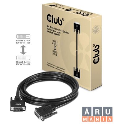 CLUB3D DVI-D Dual Link - DVI-D Dual Link 3m kétirányú kábel