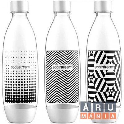Sodastream Bottle Fuse 3x1l fekete-fehér szénsavasító flakon