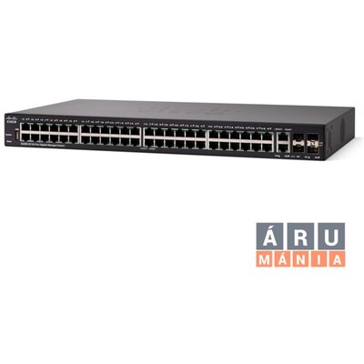 Cisco SG350-52 52port GbE LAN 2x Gigabit SFP 2x SFP/RJ45 Combo port L3 menedzselhető switch
