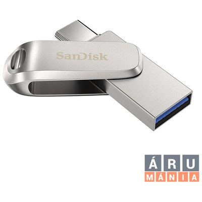 Sandisk 256GB USB3.1/Type-C Dual Drive Luxe Ezüst (186465) Flash Drive