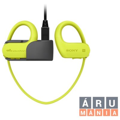 Sony NWWS623G Bluetooth lime-zöld sport fülhallgató headset és 4GB MP3 lejátszó