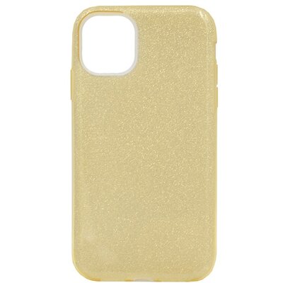 Szilikon hátlapvédő telefontok (műanyag belső, csillogó hátlap), Arany [Apple iPhone 11]