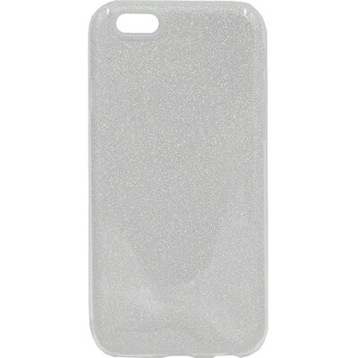 Szilikon hátlapvédő telefontok (műanyag belső, csillogó hátlap), Ezüst [Apple iPhone 6 4.7, Apple iPhone 6S 4.7]