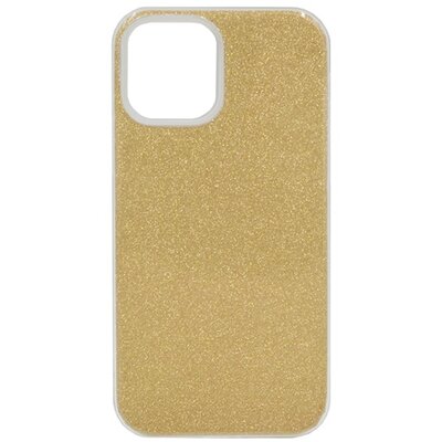 Szilikon hátlapvédő telefontok (műanyag belső, csillogó hátlap), Arany [Apple iPhone 12 mini]
