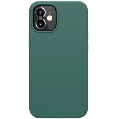 Nillkin Flex Pure szilikon hátlapvédő telefontok (gumírozott), Sötétzöld [Apple iPhone 12 mini]