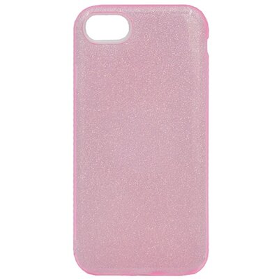 Szilikon hátlapvédő telefontok (műanyag belső, csillogó hátlap), Rózsaszín [Apple iPhone 7 4.7, Apple iPhone 8 4.7, Apple iPhone SE (2020)]