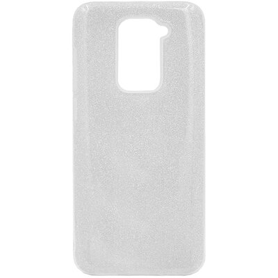 Szilikon hátlapvédő telefontok (műanyag belső, csillogó hátlap), Ezüst [Xiaomi Redmi Note 9]