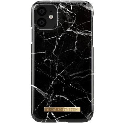 iDeal of Sweden mintás prémium műanyag hátlapvédő telefontok - Iphone 11, Black Marble