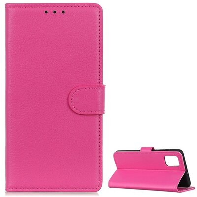 Telefontok álló, bőr hatású (Flip, oldalra nyíló, asztali tartó funkció), Rózsaszín [Xiaomi Mi 10T 5G]