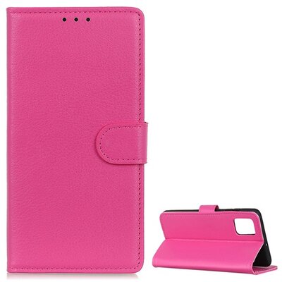 Telefontok álló, bőr hatású (Flip, oldalra nyíló, asztali tartó funkció), Rózsaszín [OnePlus 8T]