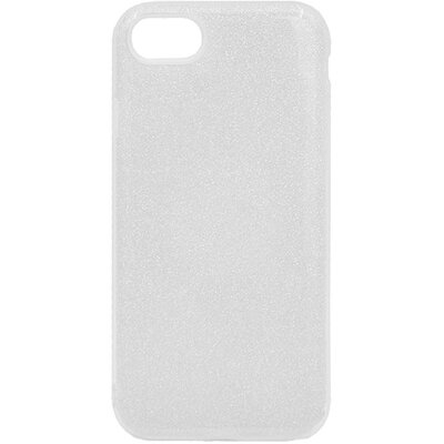 Szilikon hátlapvédő telefontok (műanyag belső, csillogó hátlap), Ezüst [Apple iPhone 7 4.7, Apple iPhone 8 4.7, Apple iPhone SE (2020)]