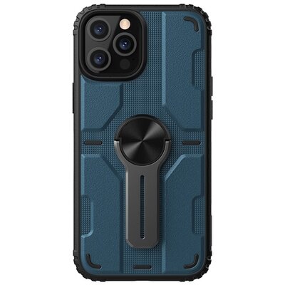 Nillkin Medely defender műanyag hátlapvédő telefontok (közepesen ütésálló, szilikon belső, kitámasztó), Kék [Apple iPhone 12 Pro, Apple iPhone 12]