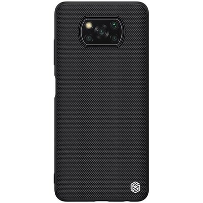 Nillkin Textured műanyag hátlapvédő telefontok (közepesen ütésálló, szilikon keret, 3D minta), Fekete [Xiaomi Poco X3 NFC]